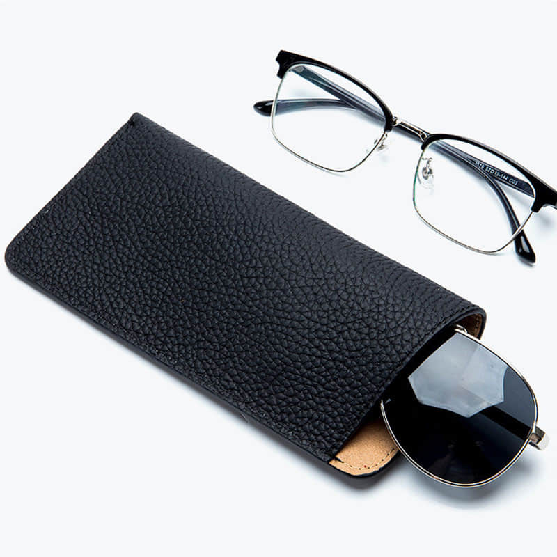 Wholesale PU Leather Eyeglass Case Slim Lightweight Sunglasses Pouch