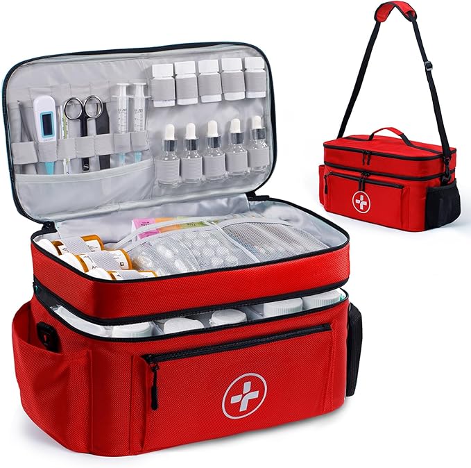 Factory Price Medical First Aid Kit Medicine Organizer Bag Travel Emergency Case for Pill